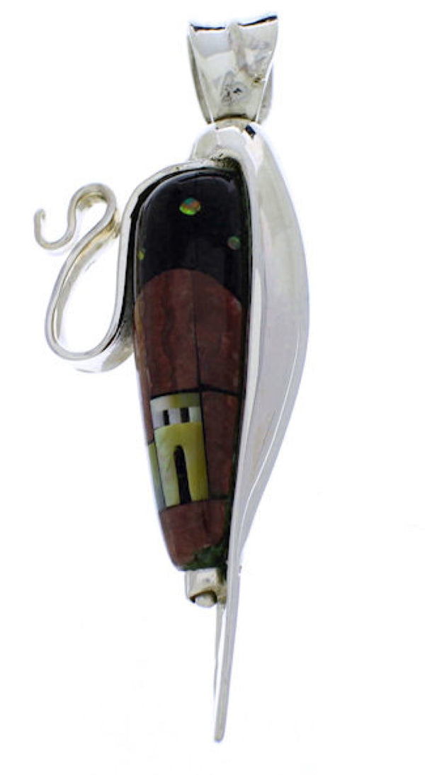 Corn Reversible Multicolor Native American Design Pendant PX29755